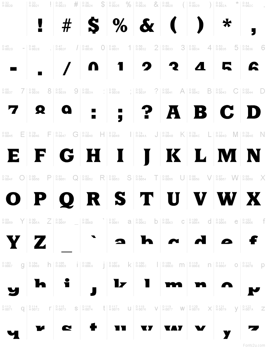 Latin de base - Table de caractères