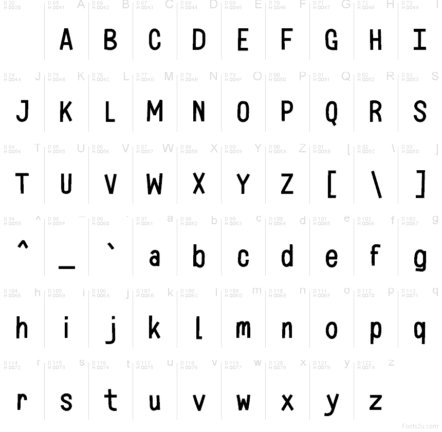 Latin de base - Table de caractères