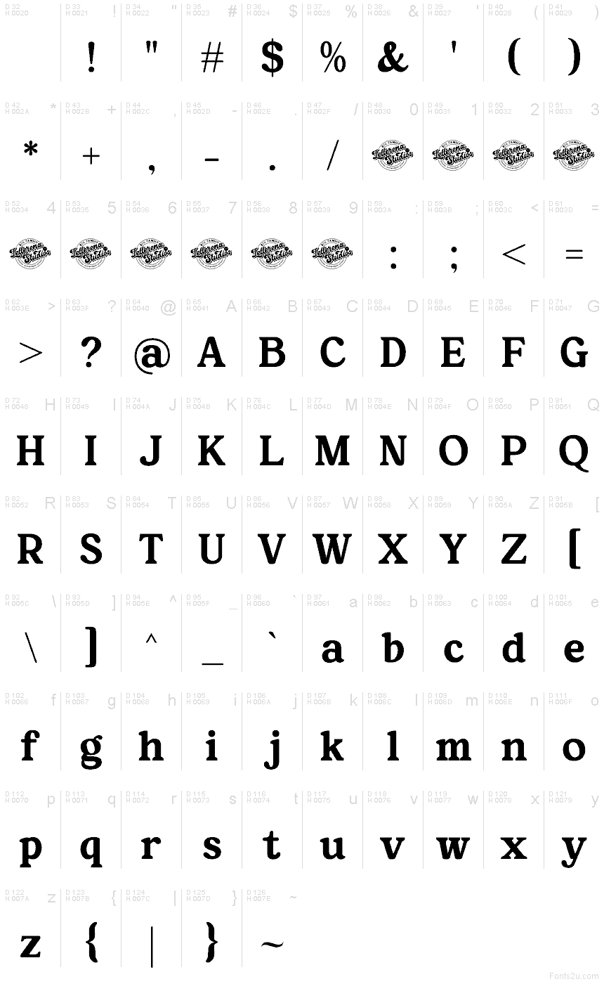 Basic Latin - charmap