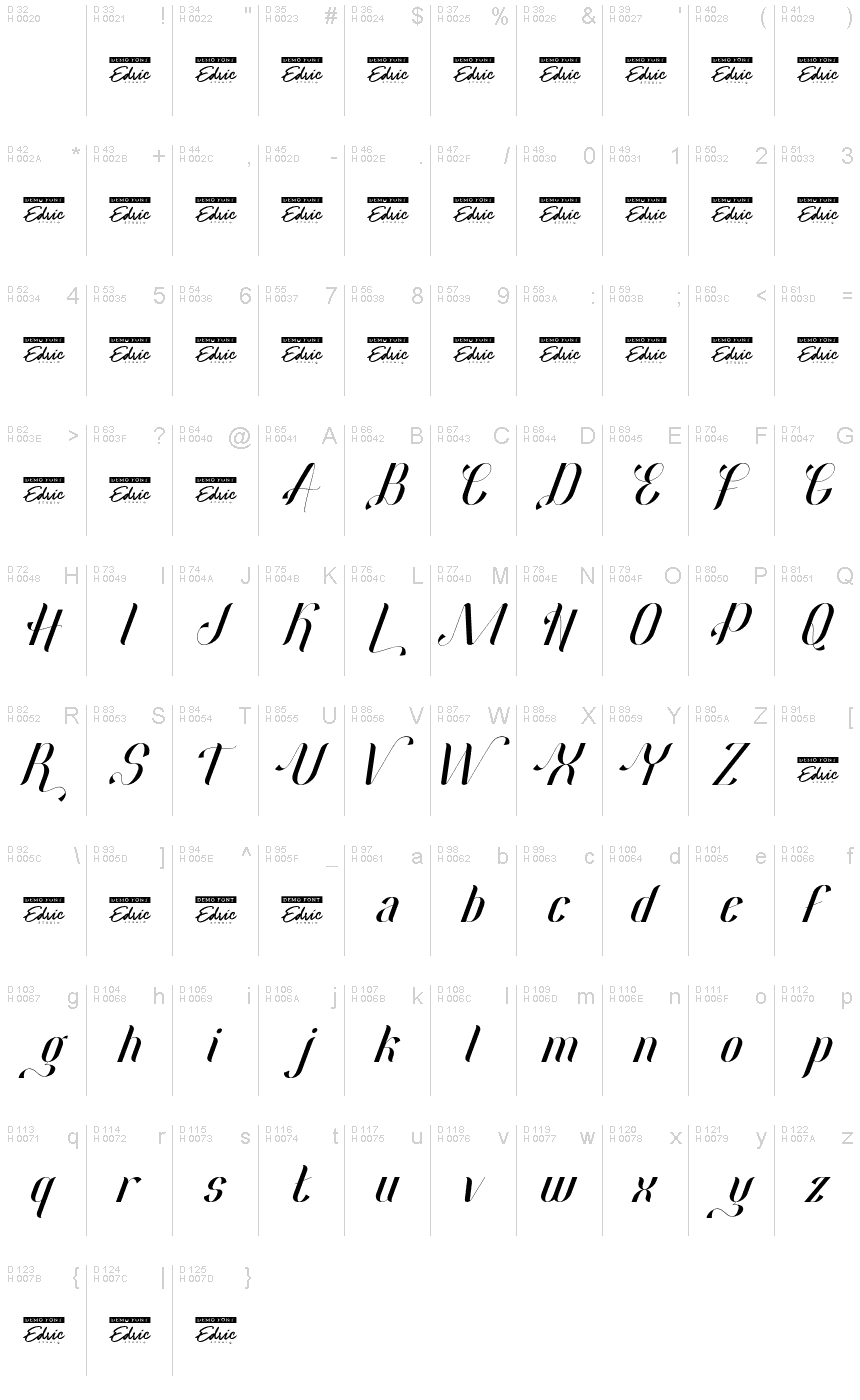 Basis-Lateinisch - Zeichentabelle