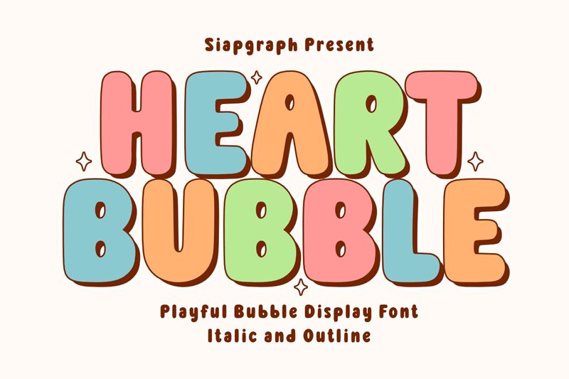 Heart Bubble Regular — Prezentacja czcionki