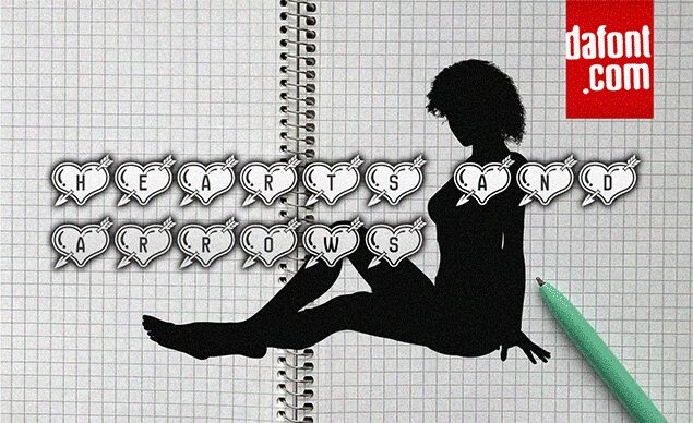 Hearts and Arrows Retro Druh písma