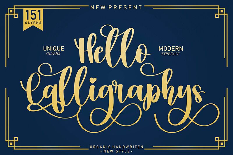 Hello Calligraphys font | Fonts2u.com