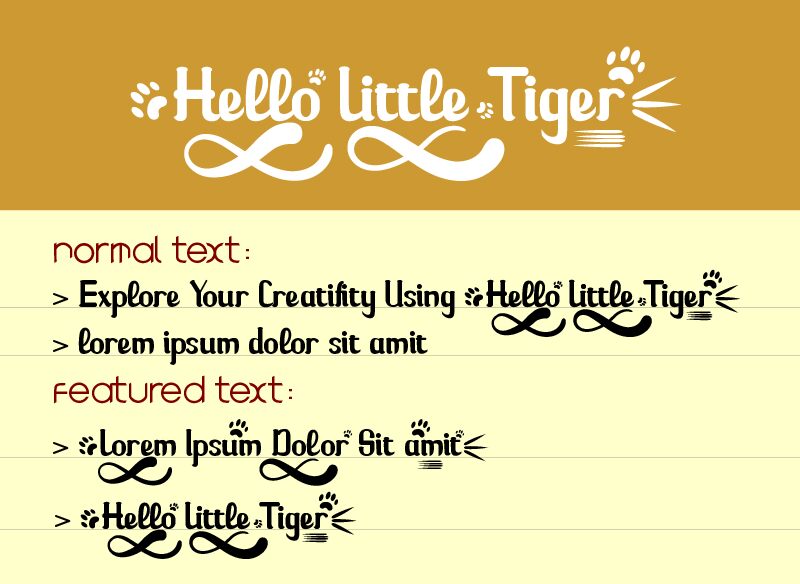 Hello Little Tiger Schriftart