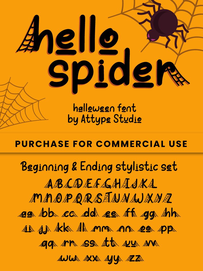 hello spider Czcionka