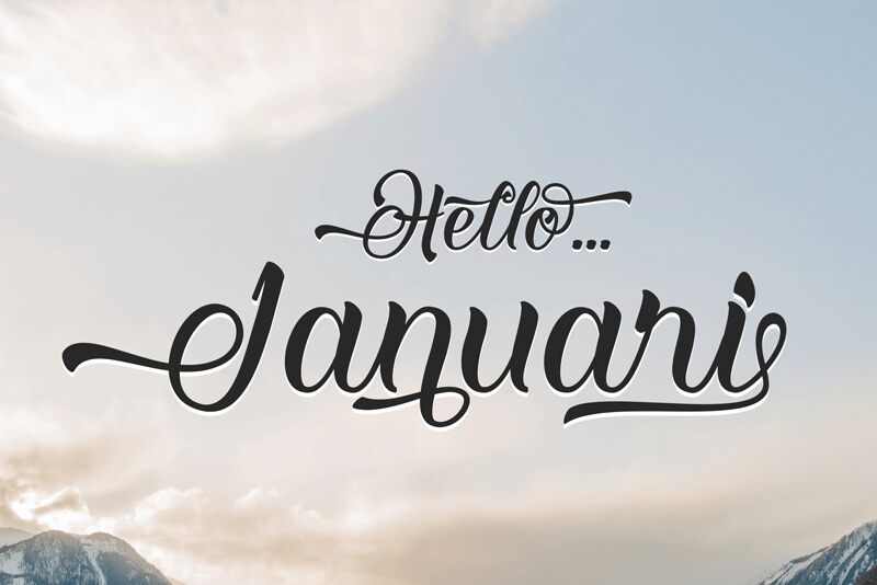Hello Januari Schriftart