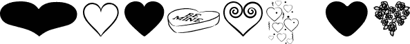 Preview of the Hearts BV font