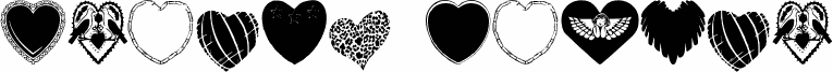 Preview of the Hearts Galore font
