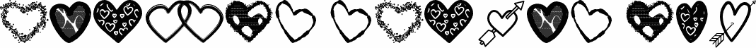Preview of the Hearts Shapes Tfb font