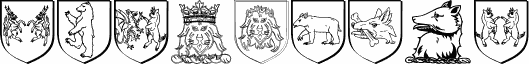 Preview of the Heraldics font