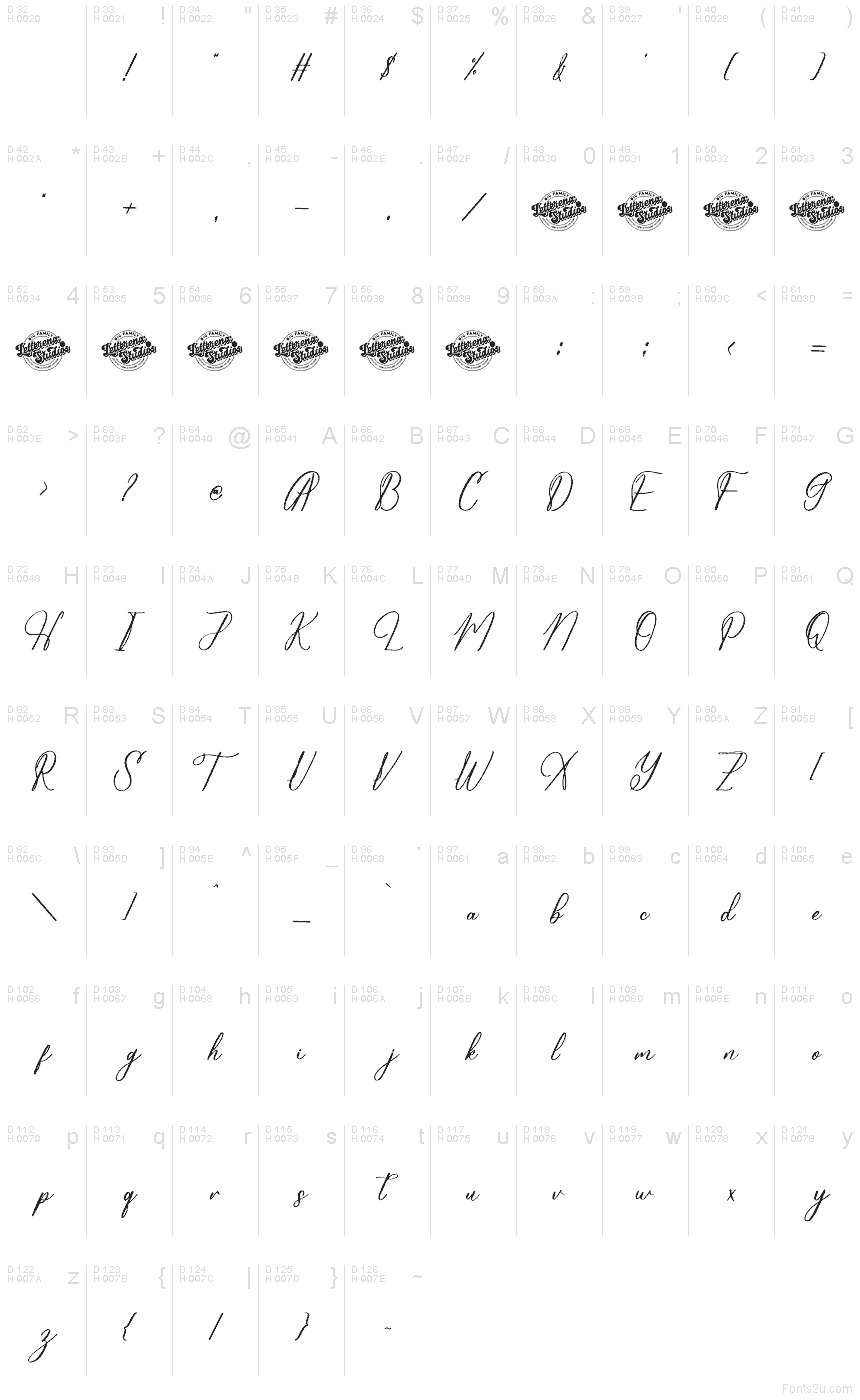 Basic Latin - charmap