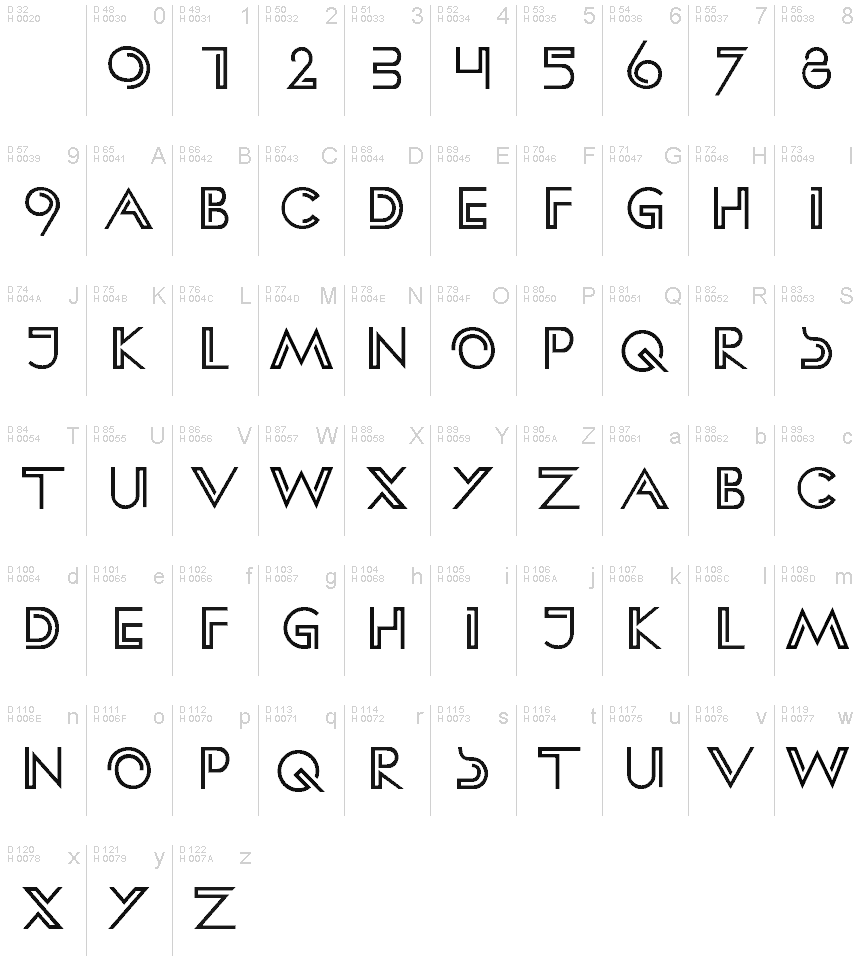 HFF Clip Hanger font