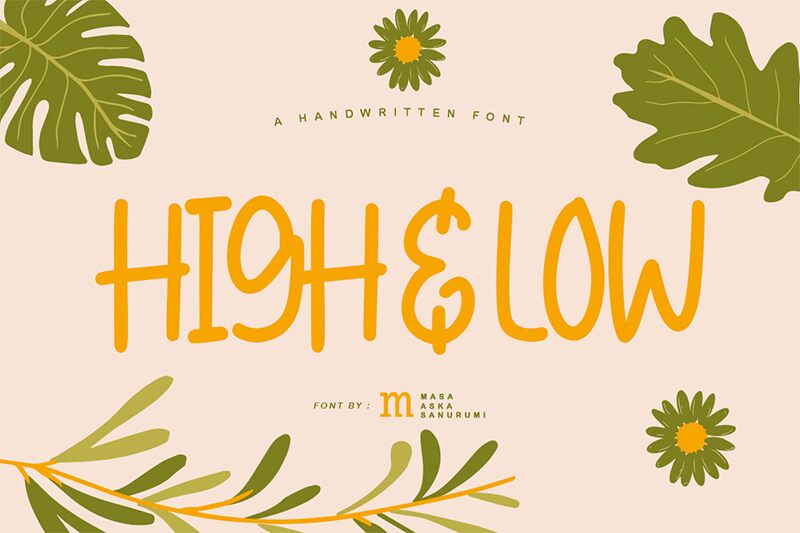 High & Low font | Fonts2u.com