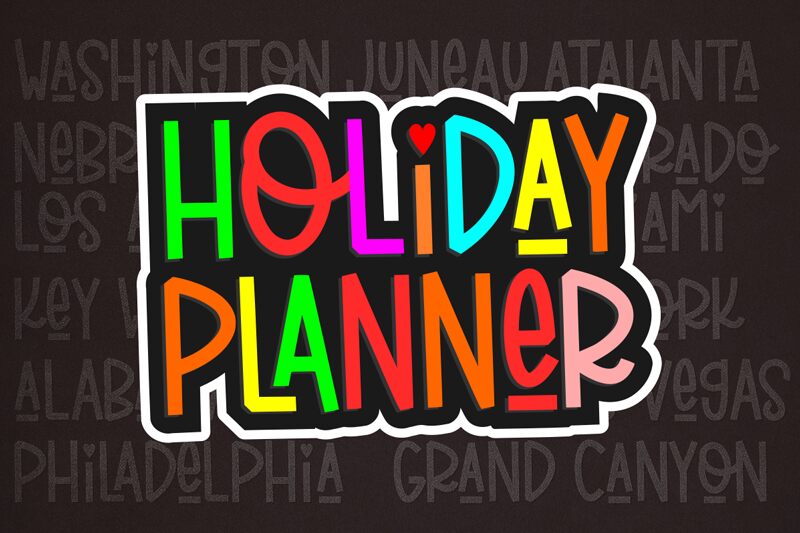 Holiday Planner Schriftart
