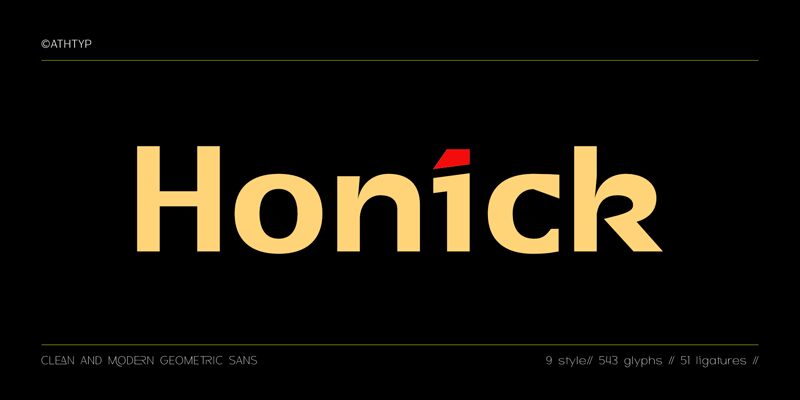 Honick Free Thin — Prezentace písma