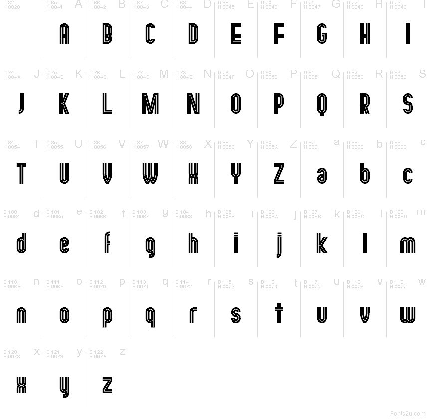 Basis-Lateinisch - Zeichentabelle