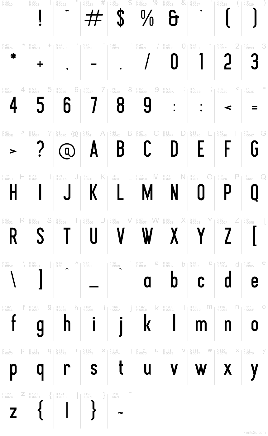 Latin de base - Table de caractères