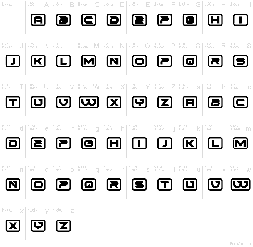 Basis-Lateinisch - Zeichentabelle