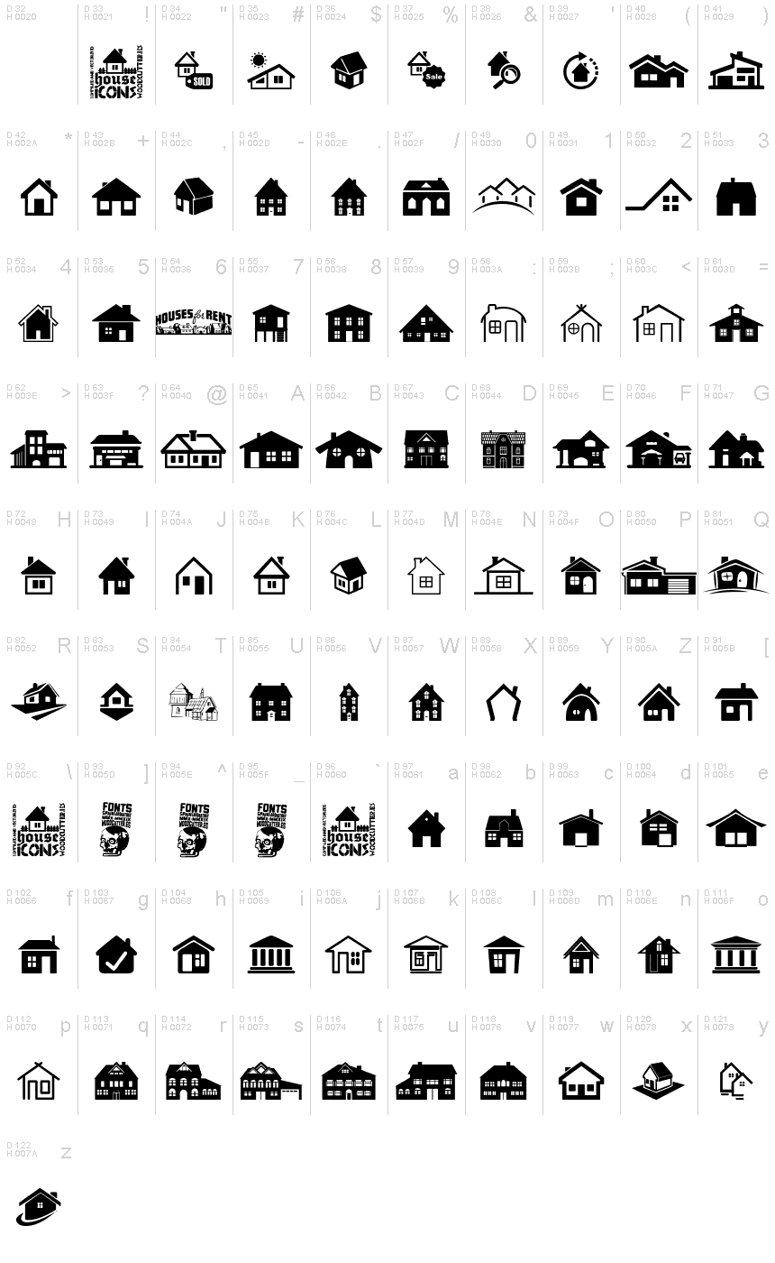 House Icons font | Fonts2u.com