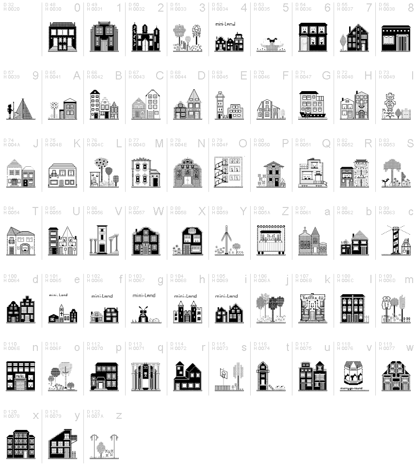 Houses Three Regular font | Fonts2u.com