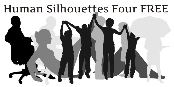 Human Silhouettes Free Four Schriftart
