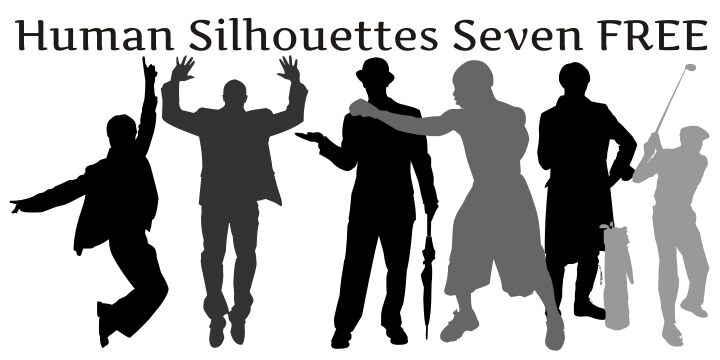 Human Silhouettes Free Seven Schriftart