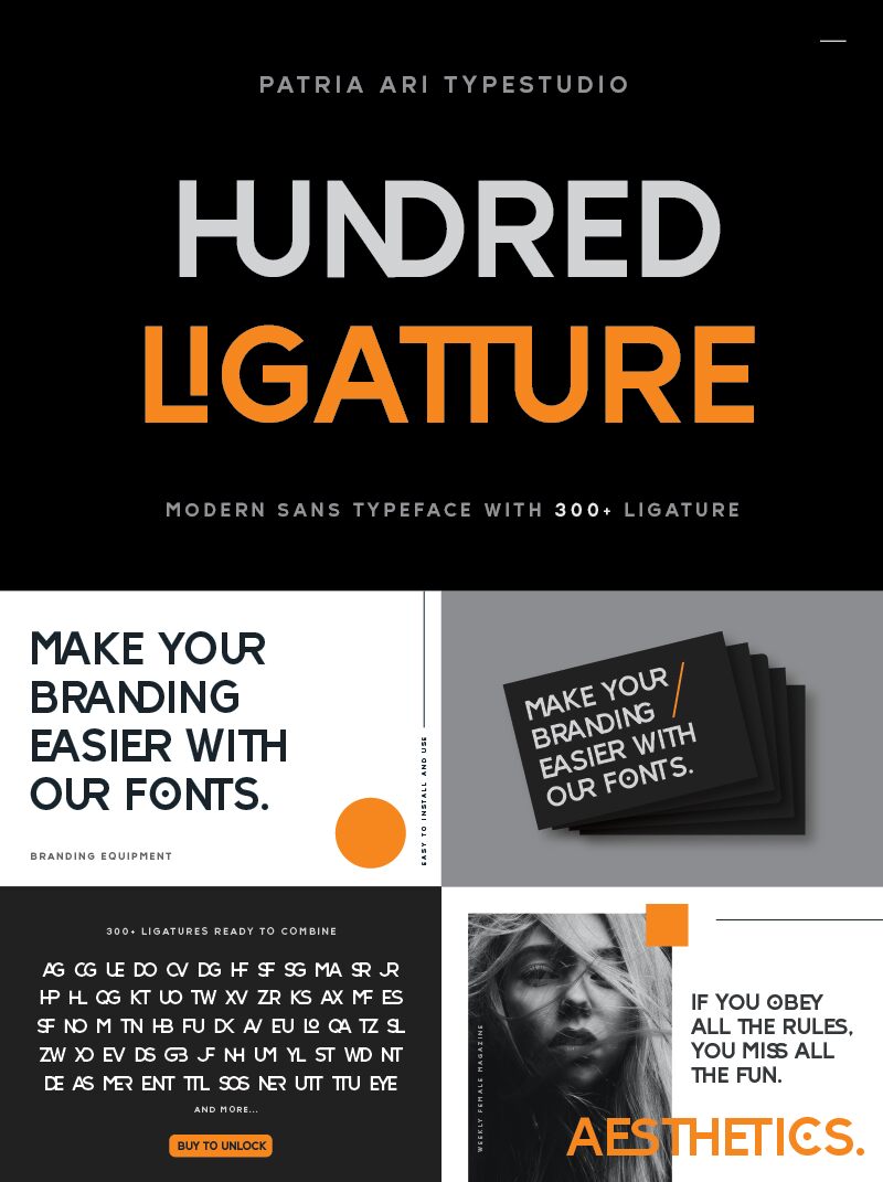 Hundred Ligatture Czcionka