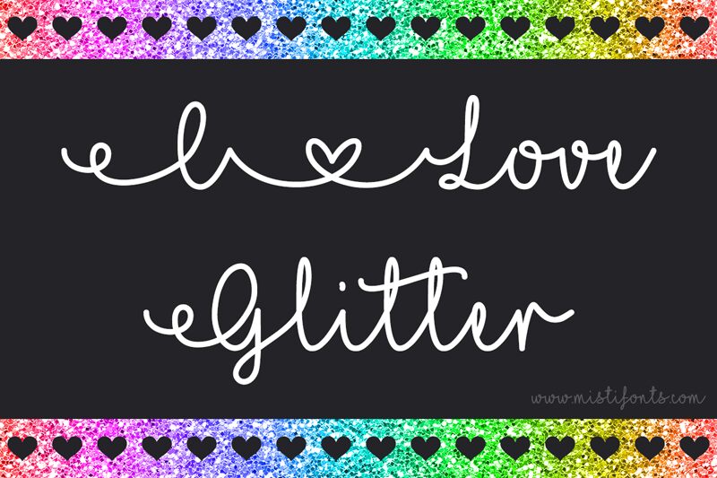 I Love Glitter Czcionka