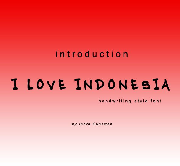 I LOVE INDONESIA Schriftart