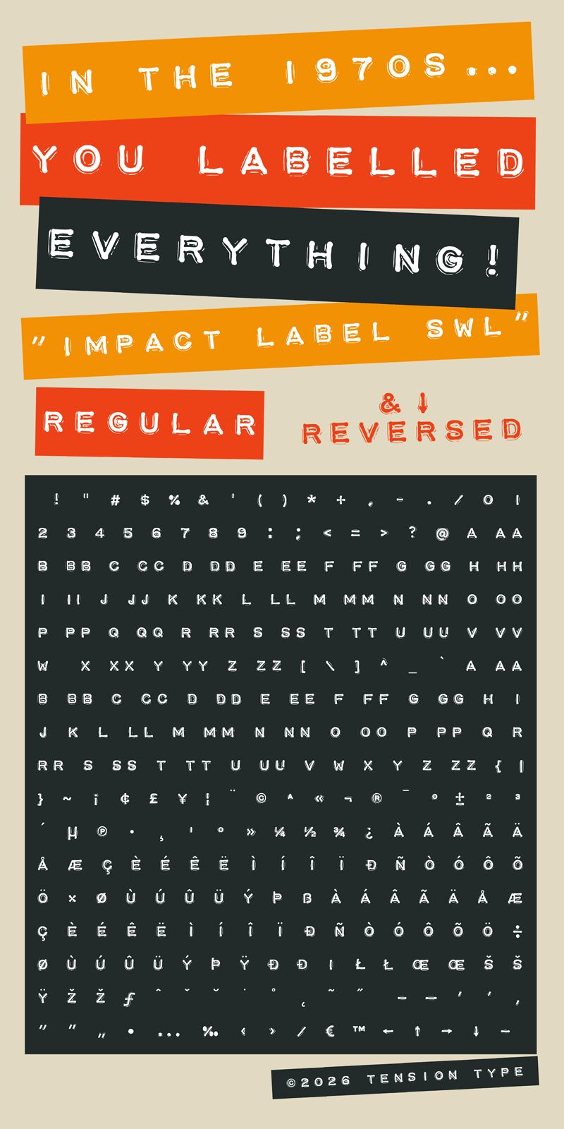 Impact Label SWL — 字体展示