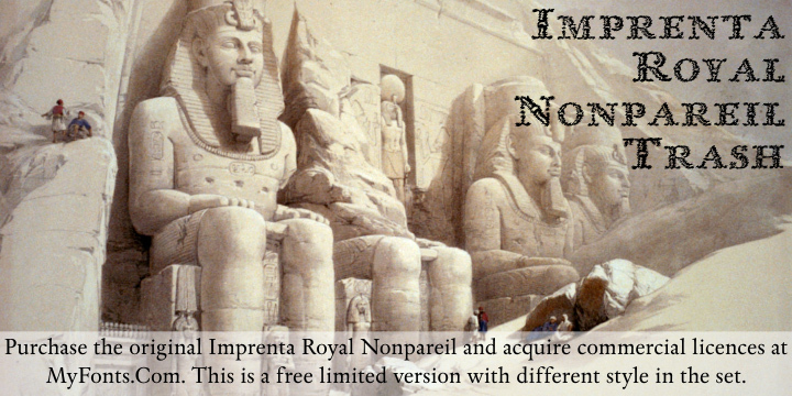 Imprenta Royal Nonpareil Trash Schriftart