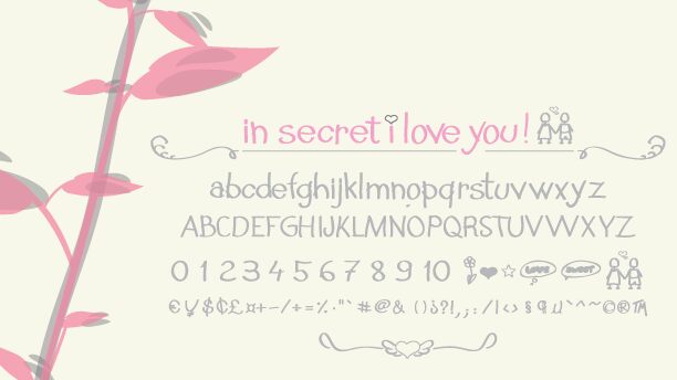 In Secret i Love You Schriftart