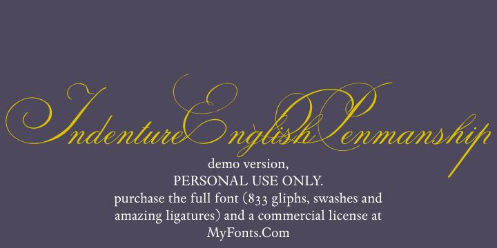 Indenture English Penman Demo Schriftart