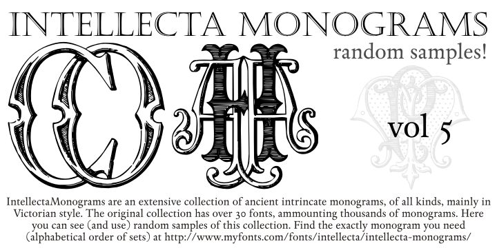 Intellecta Monograms Random Samples Five Czcionka