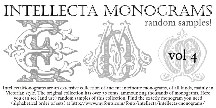 Intellecta Monograms Random Samples Four Schriftart