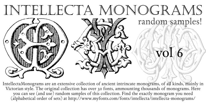 Intellecta Monograms Random Samples Six Czcionka