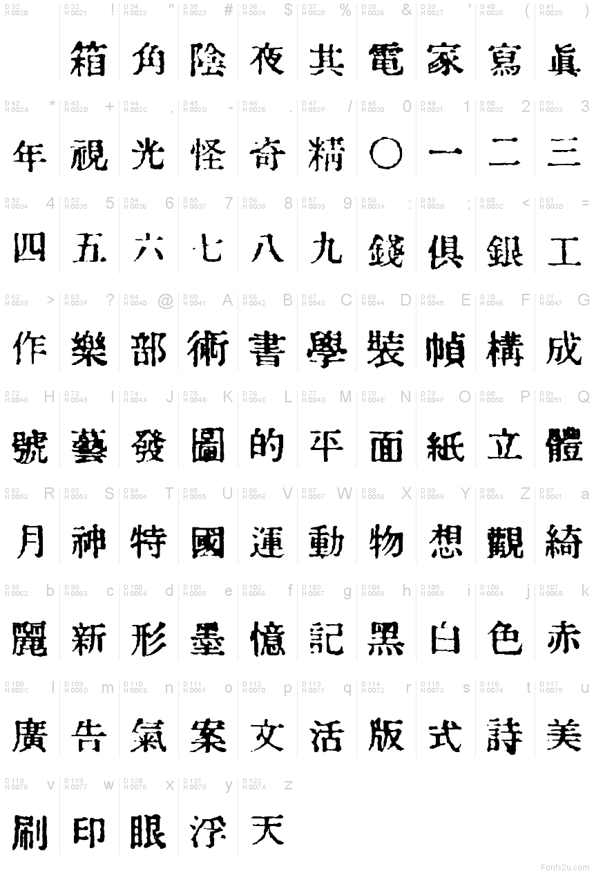 In Kanji Font