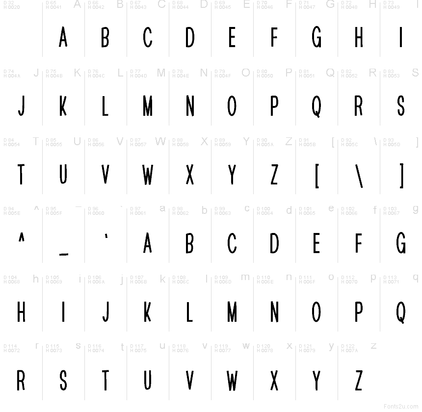 Latin de base - Table de caractères