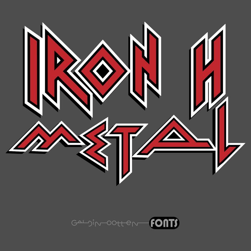 Iron H Metal Schriftart