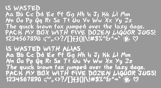 IsWasted Czcionka