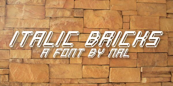 Italic Bricks Schriftart