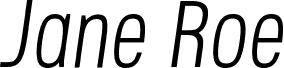 Jane Roe Light Italic
