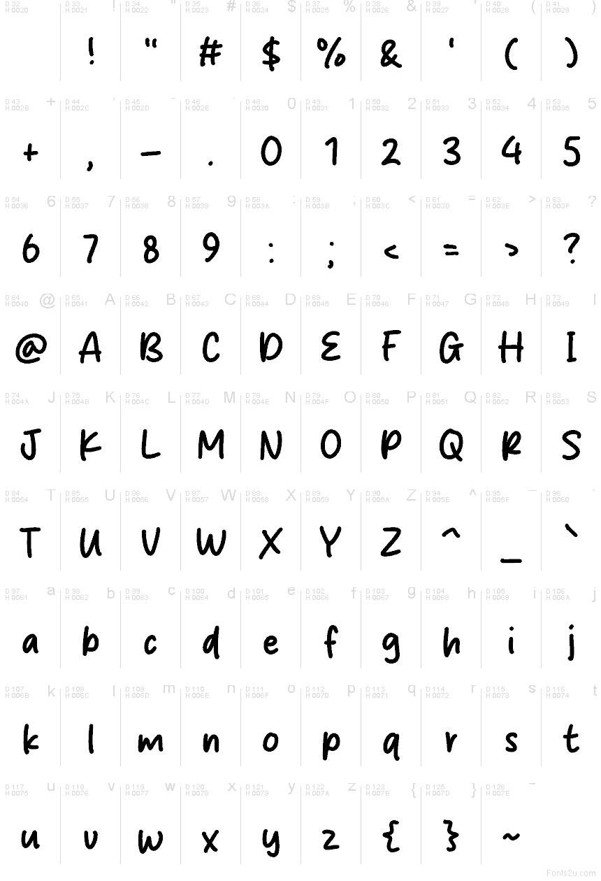 Latin de base - Table de caractères