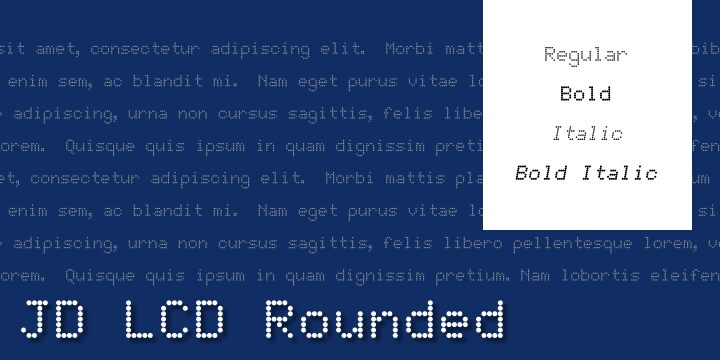 JD LCD Rounded Schriftart