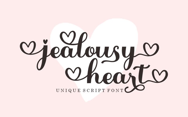 Jealousy Heart Schriftart