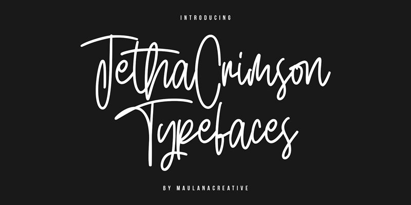 Jetha Crimson Carattere