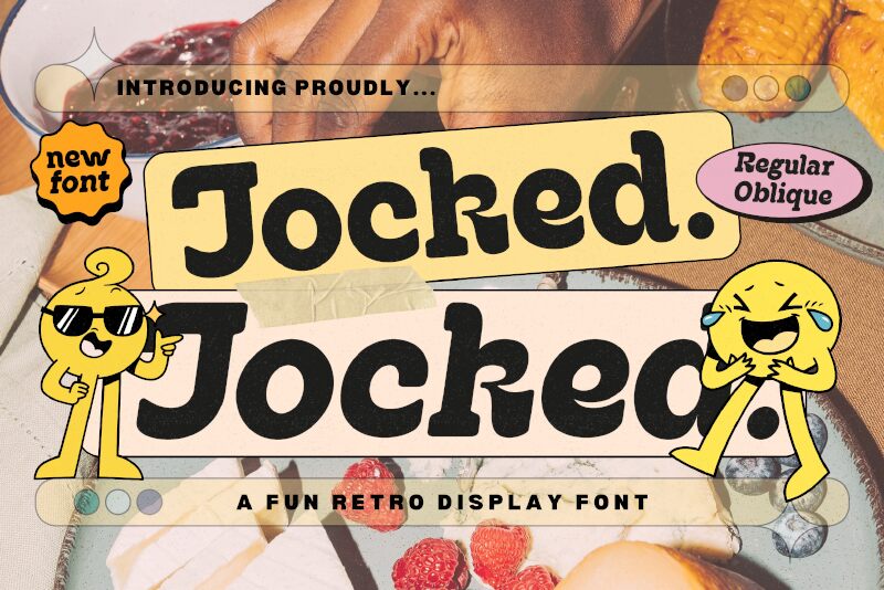 Prezentacja i próbka wizualna czcionki Jocked Regular