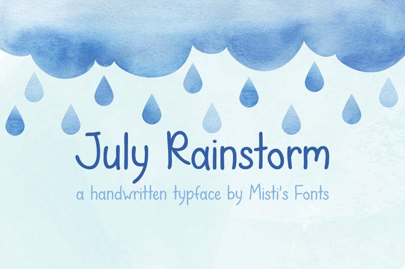 July Rainstorm Schriftart