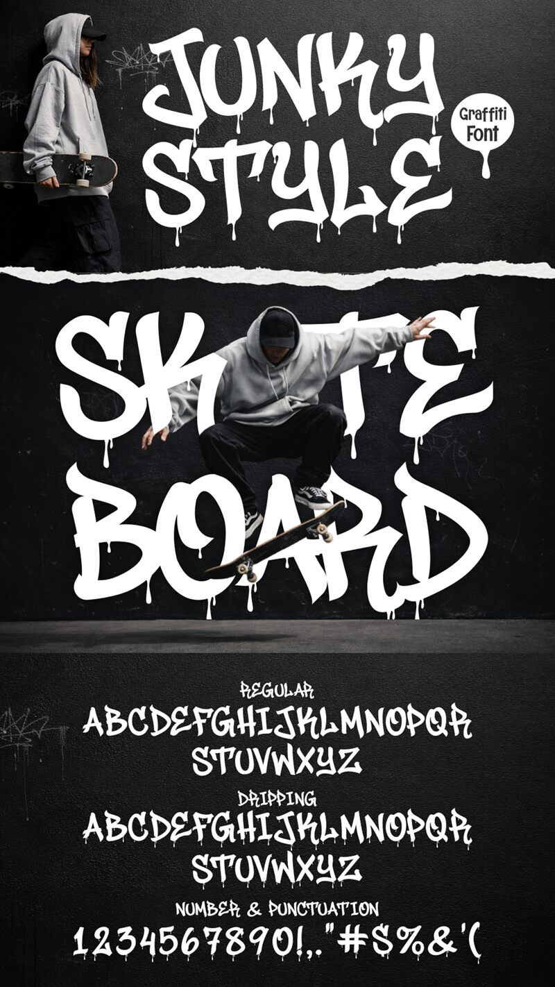 Junky Style Drip Drip — Font presentation