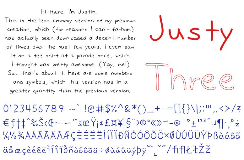 Justy Three Schriftart